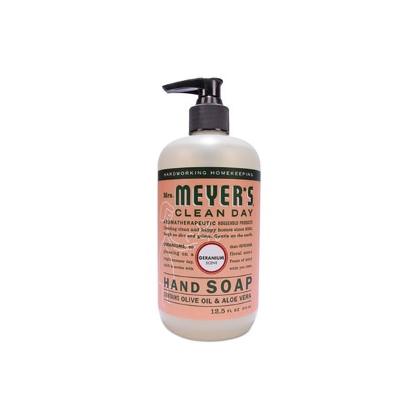Sc Johnson Mrs.Meyers, CLEAN DAY LIQUID HAND SOAP, GERANIUM, 12.5 OZ 651332EA - main